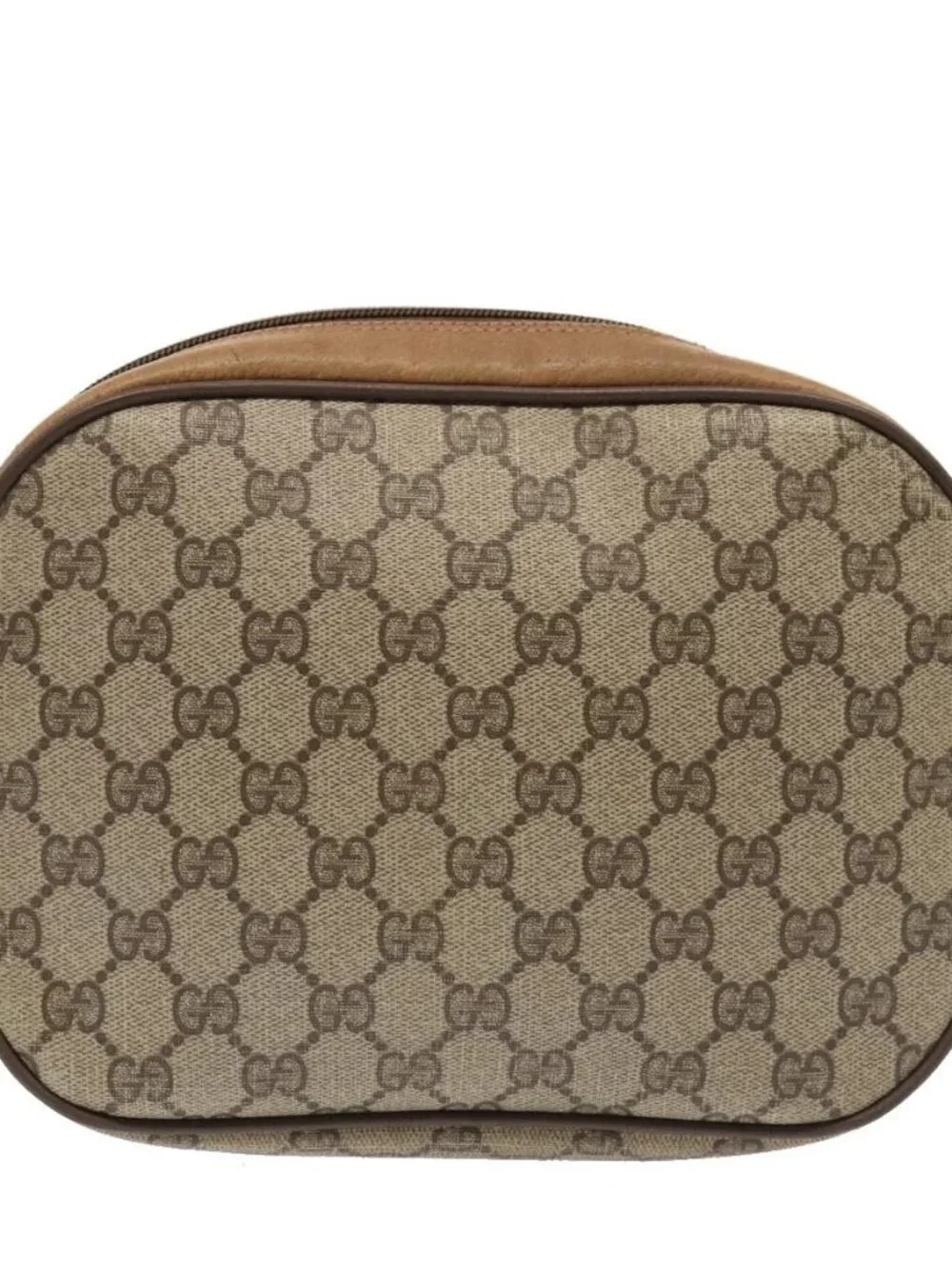 GUCCI GG Supreme Web Sherry Line Clutch Bag PVC Beige Red 89 01 034 Auth fm3793